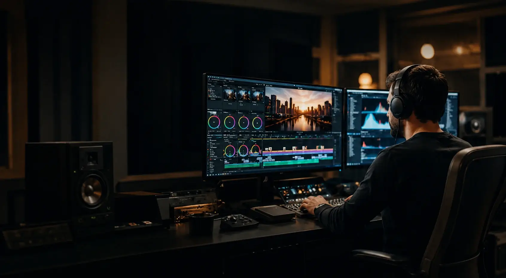 Video Editing Studio Background